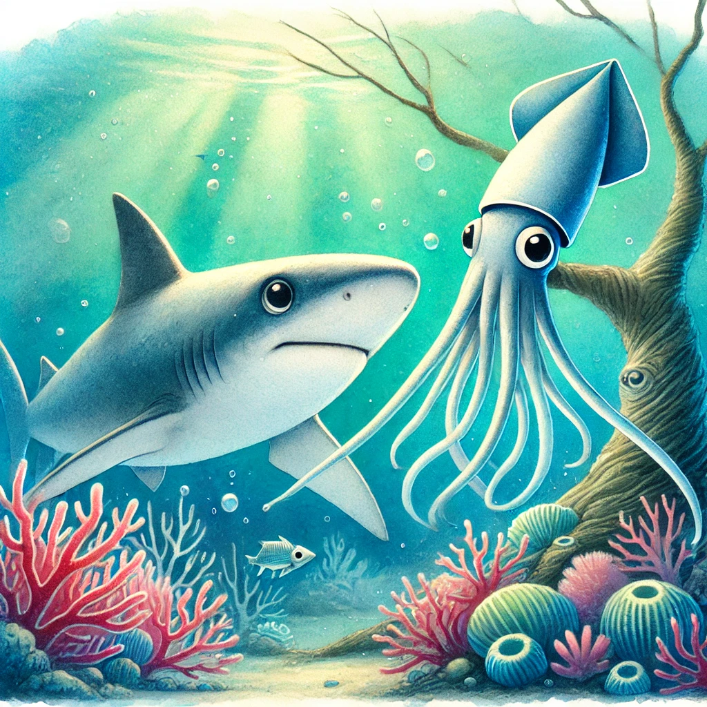 Bitey the Megalodon and Squiddy the Giant Squid's Deep-Sea Adventure