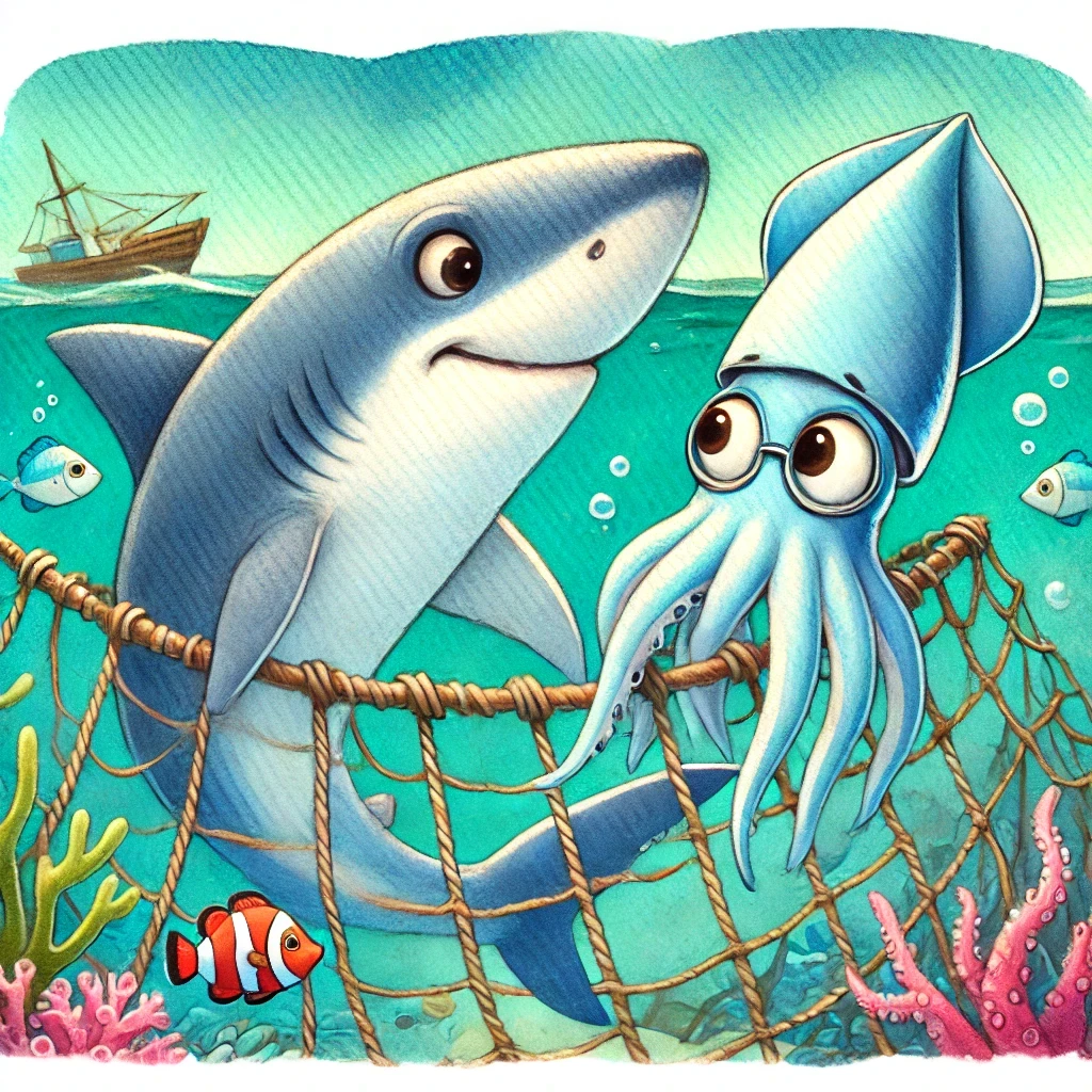 Bitey and Squiddy : Caught by the Fishermen
