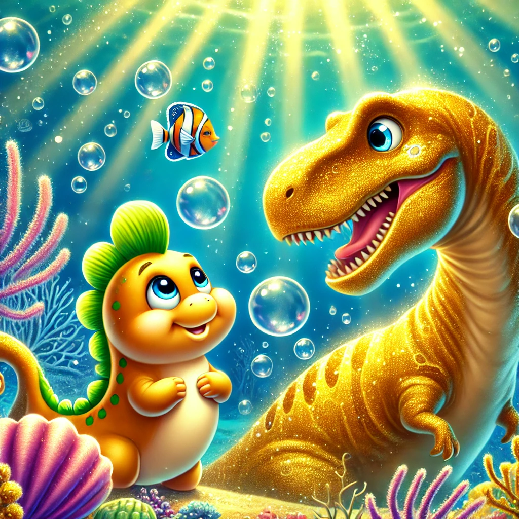 Rexie meets a mosasaurus