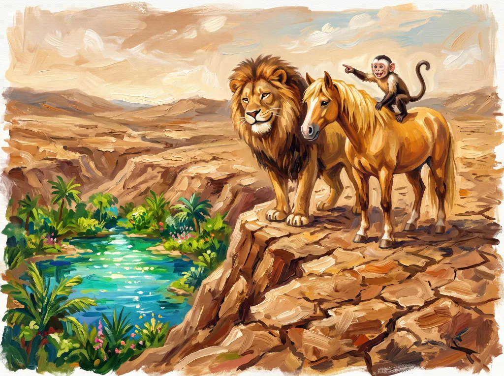The Lion, the Horse, and the Monkey