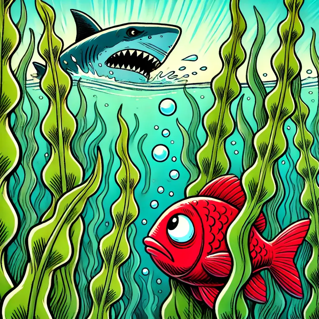 The little red fish and the shark gang