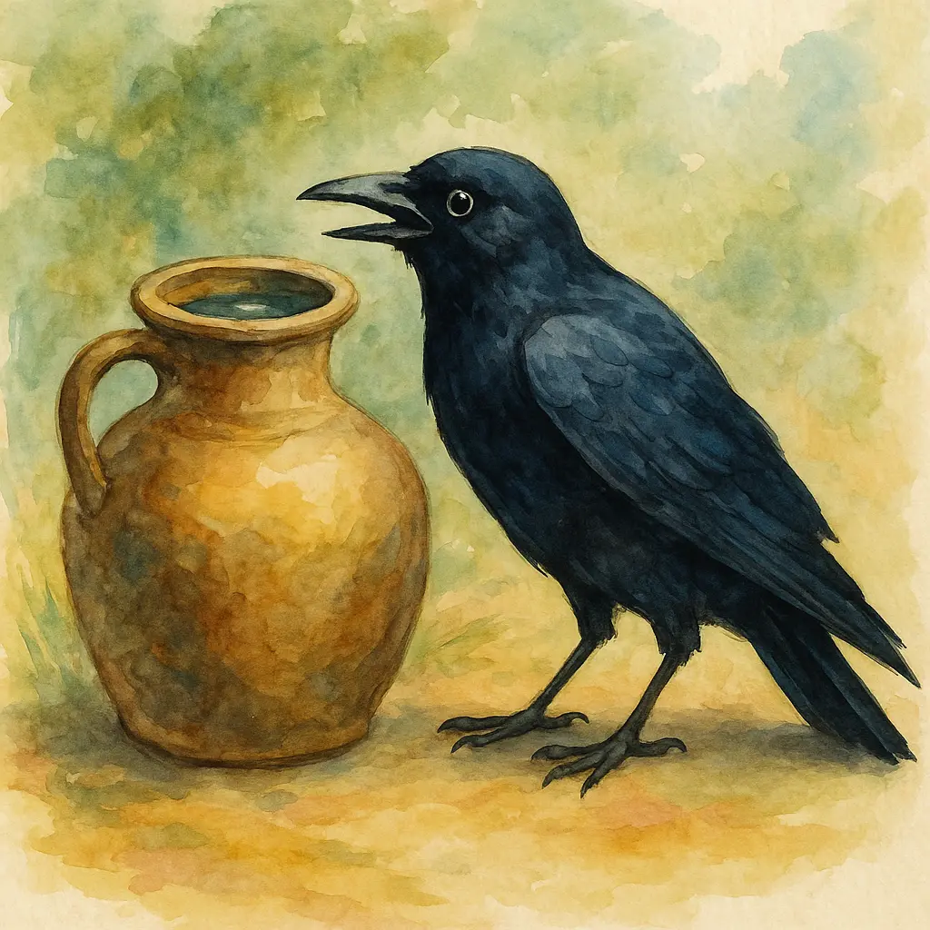 The Thirsty Crow’s Clever Adventure